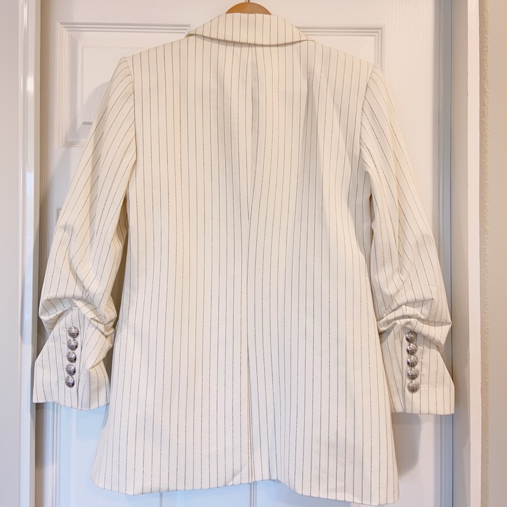 NWT $798 Veronica Beard Beacon Dickey Pinstriped Jacquard Blazer - Picture 6 of 12
